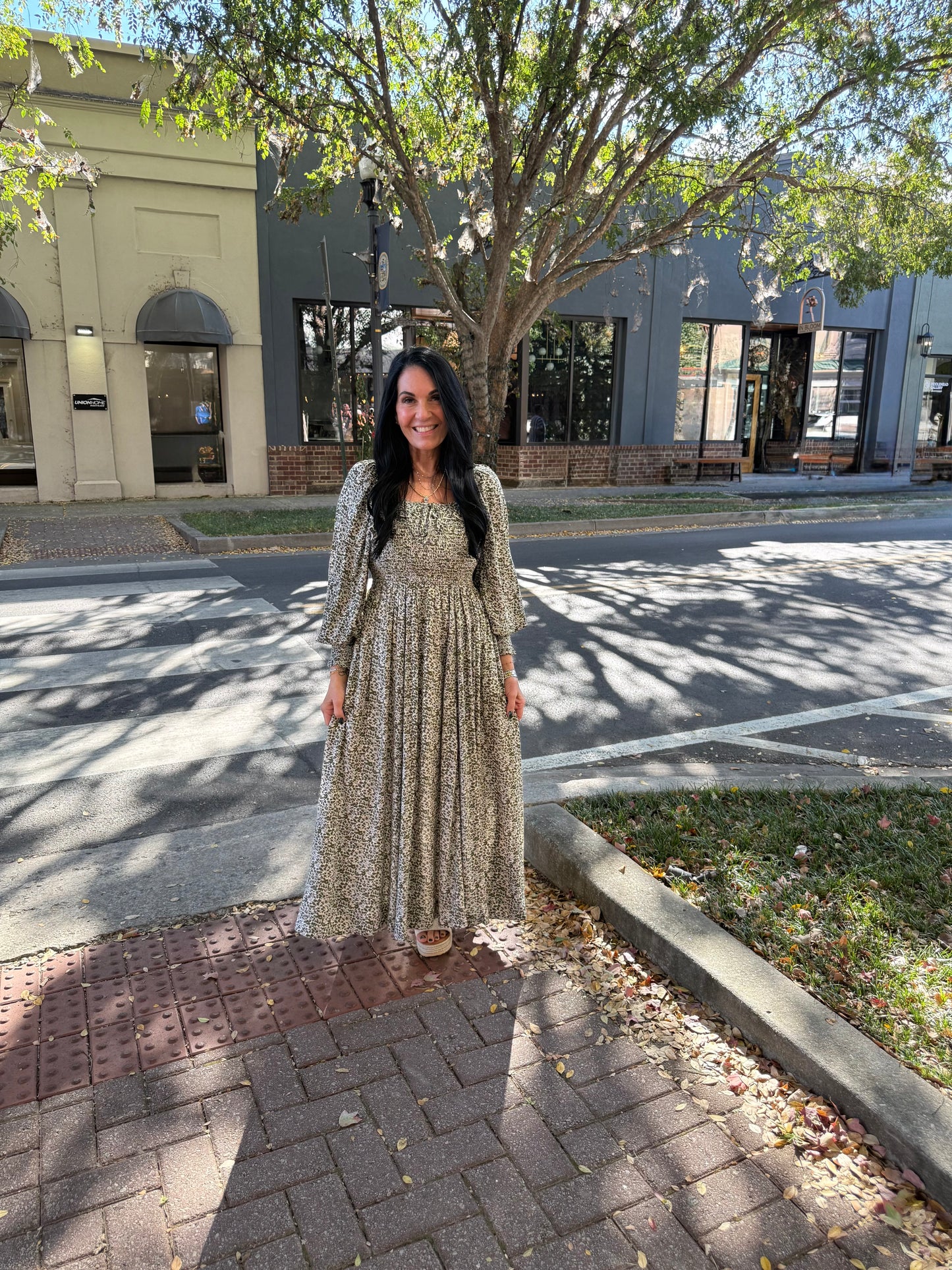 Smocked ruffled floral Maxie