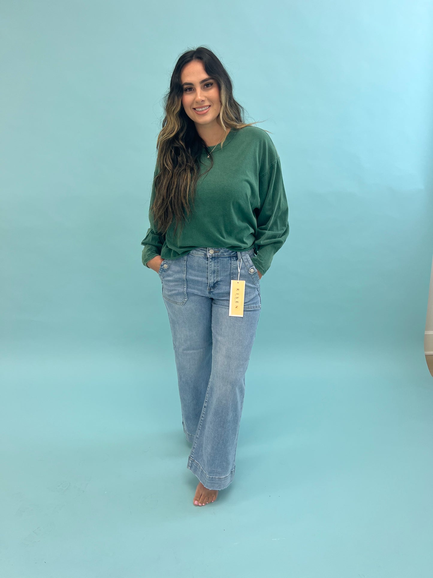 Washed oversized top