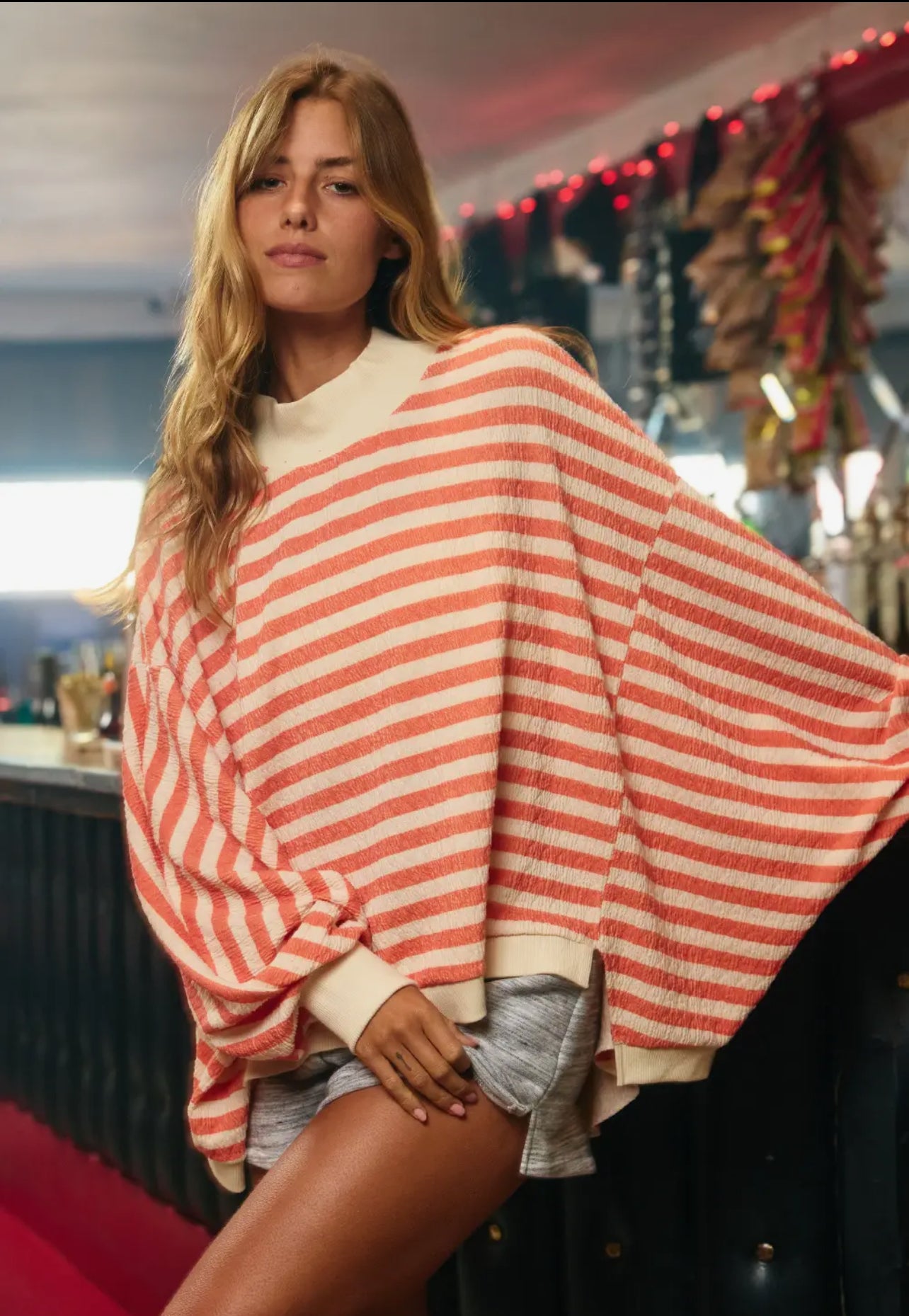 Stripe oversized top