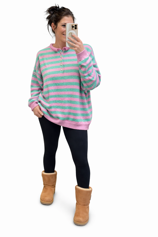 Rolled neck Stripe sweater