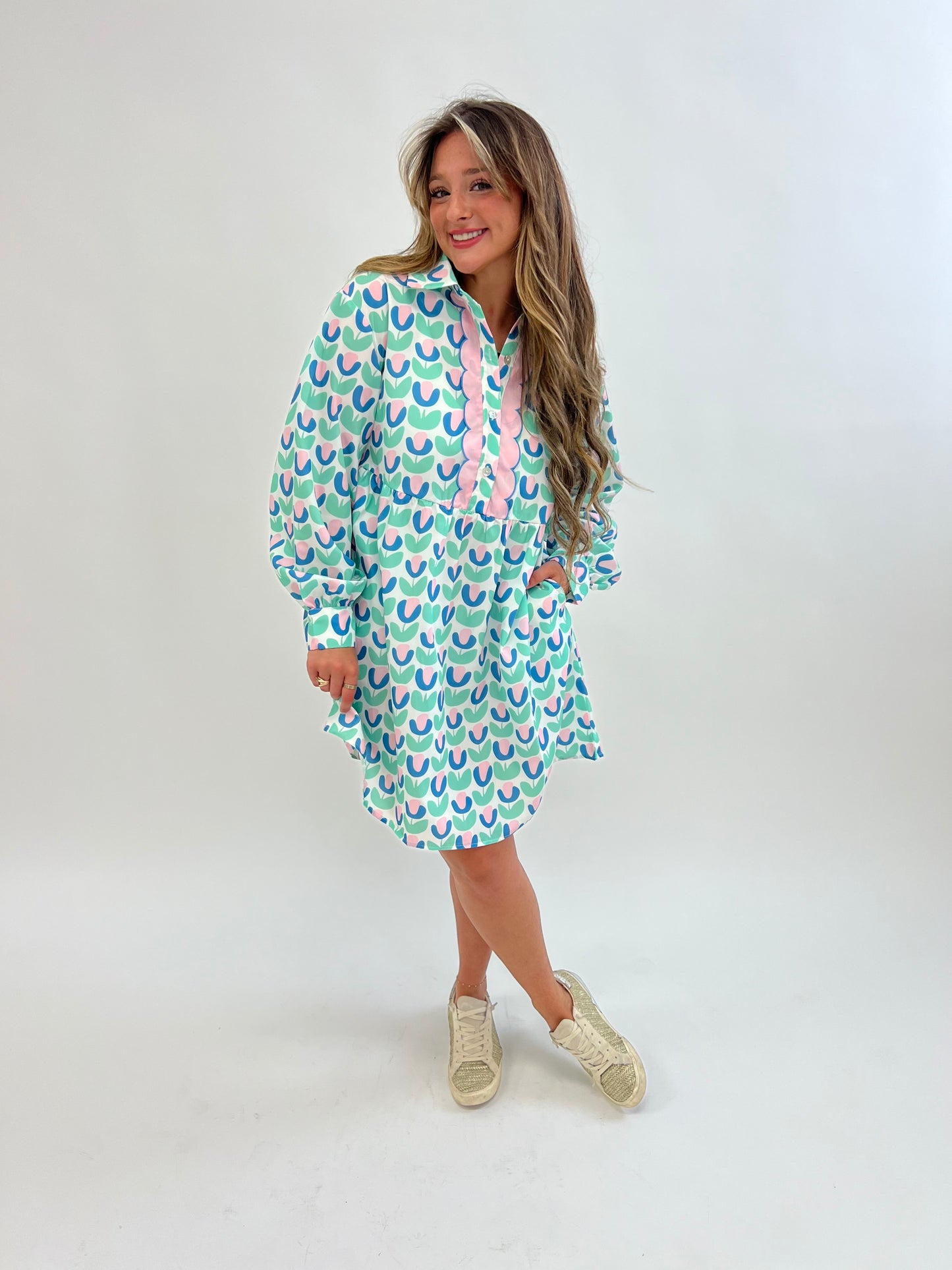 Green floral Print Dress