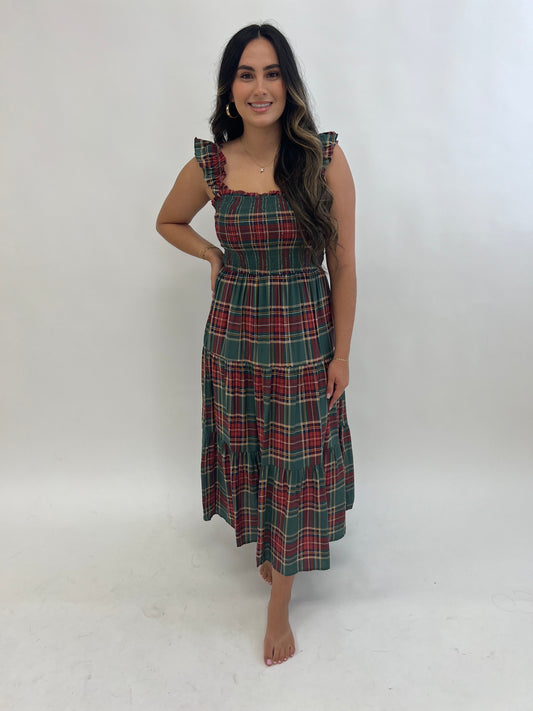 Green plaid Dress