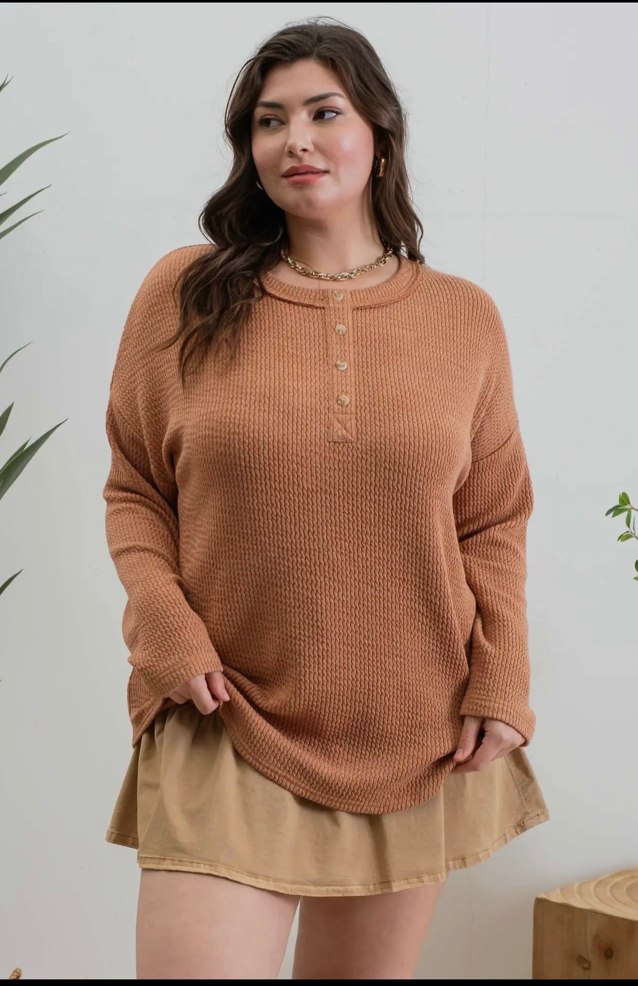 Terracotta Henley curvy