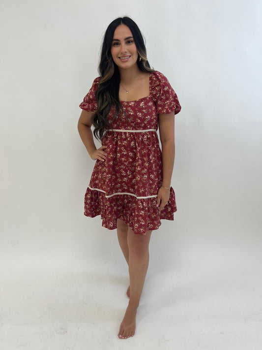 Burgundy Mini Dress