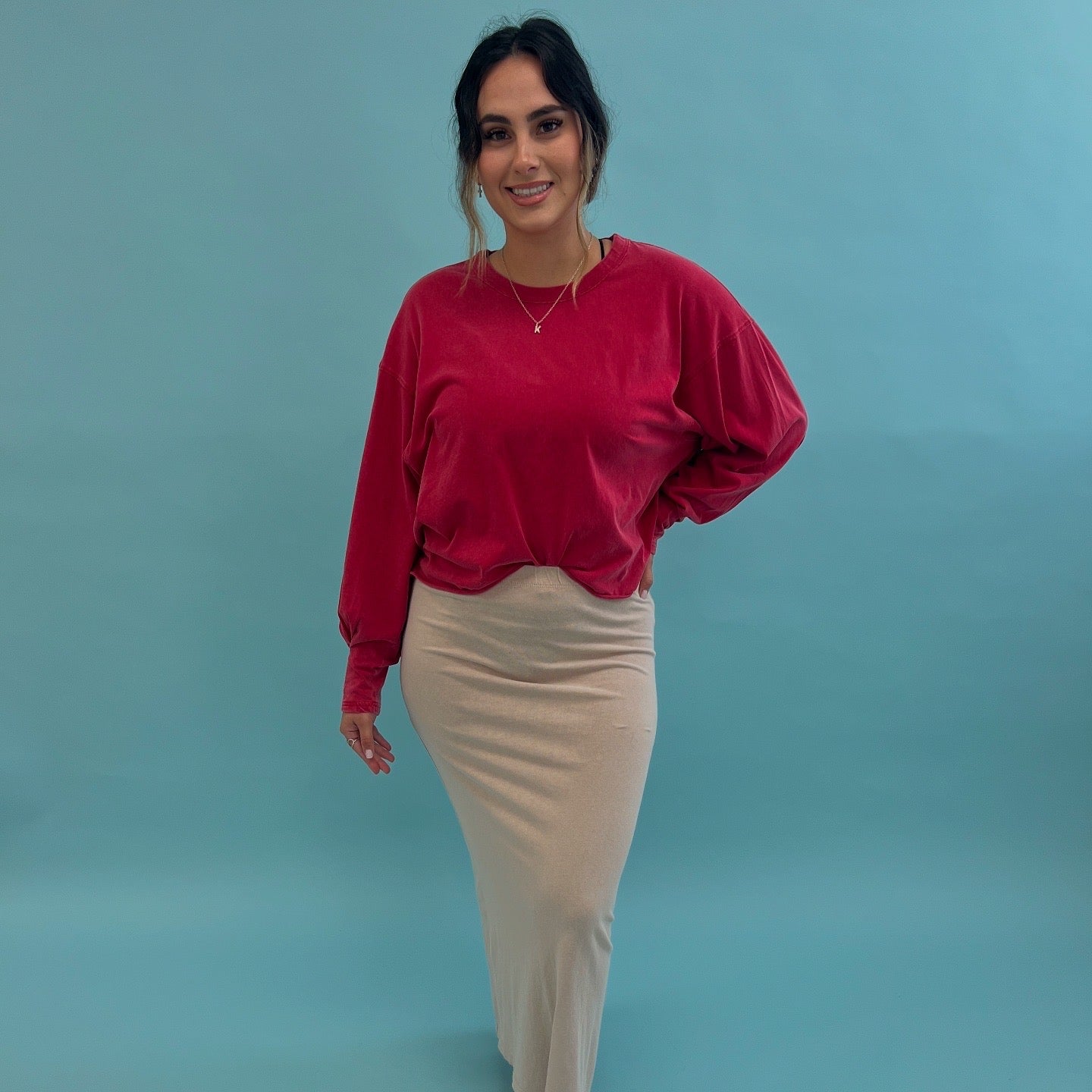 Washed oversized top